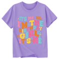 thumbnail image 3 of MEZZALL T-Shirt Décontracté à Lettres pour Filles Tout-Petits, Col Rond, Manches Courtes, Coloré, 6-7 Ans, 3 of 3