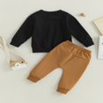 thumbnail image 4 of Baby Boys Pants Set  Long Sleeve Crew Neck Letters Print Sweatshirt with Elastic Waist Sweatpants Infant Clothes, 4 of 7