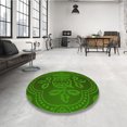 thumbnail image 4 of Ahgly Tapis d'Intérieur Lavable en Machine Carré Vert Émeraude Profond Transitionnel, 7 Pieds Carré, 4 of 7