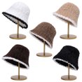 thumbnail image 3 of CSChome Fisherman Hat Women Winter Fisherman Hat - Color Matching Thick Soft Plush Foldable Bucket, 3 of 7