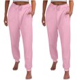 thumbnail image 1 of FAIWAD Womens Cinch Bottom Sweatpants 2PC High Waisted Drawstring Fleece Baggy Jogger Workout Trousers, 1 of 7