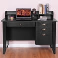thumbnail image 5 of Patiojoy Wooden Computer Writing Desk Office Study Table with Drawers Black, 5 of 5