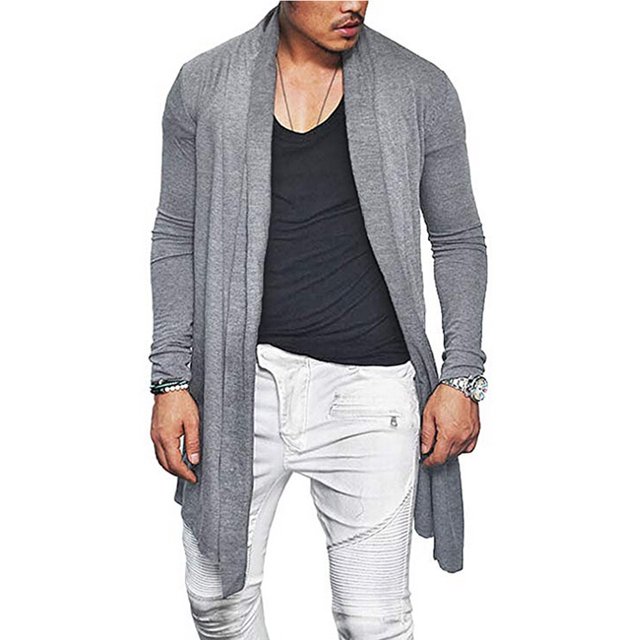 Cardigan Tricoté pour Hommes Manches Longues Décontracté Ajusté Veste Pull Pardessus