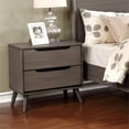 thumbnail image 2 of Allora 2-Drawer Mid-Century Solid Wood/Wood Veneer/MDF Nightstand in Gray, 2 of 5