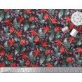 thumbnail image 3 of Soimoi Poly Georgette Fabric Spruce Leaves & Lily Floral Print Fabric by The Yard 52 Inch Wide, 3 of 3