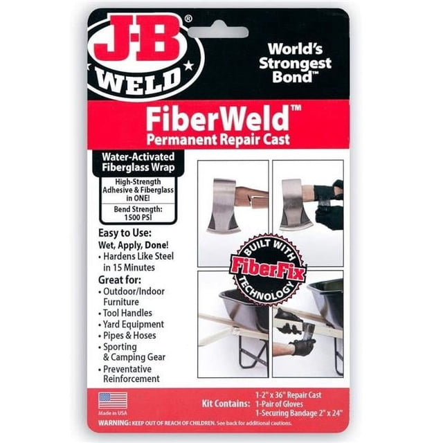 J-B Weld 273740 Pellicule Moulée de Réparation Permanente FiberWeld de 2 Po