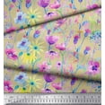 thumbnail image 3 of Soimoi Poly Georgette Fabric Flower Watercolor Fabric Prints by Yard 52 Inch Wide, 3 of 3