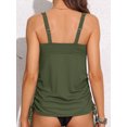 thumbnail image 4 of Charmo Side Drawstring Swim Tops for Womens Ribbed Tankini Tops Padded Bikini Tops(No Bottoms), 4 of 4