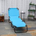 thumbnail image 2 of Outsunny Folding Lounge Chair, 5 Position Sun Tanning Chair, Sky Blue, 2 of 10