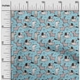 thumbnail image 2 of oneOone Georgette Viscose Turquoise Blue Fabric Dog Craft Projects Decor Fabric Printed By The Yard 42 Inch Wide, 2 of 4