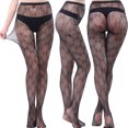 thumbnail image 2 of Penkiiy Bas Résille pour Femmes Pantalons pour Femmes Leggings Aguichant en Maille Transparente Grande Taille Bas Résille Résille Collants Café, 2 of 3