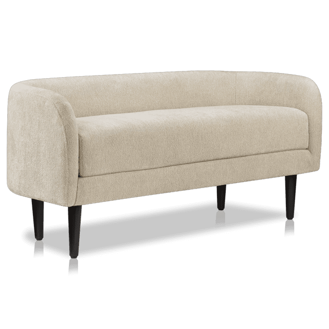 Bouclair Banc en Tissu Avoine et Métal