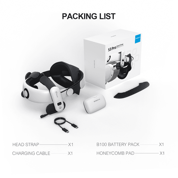 BOBOVR S3 Pro 10000mAh Battery Head Strap for Meta Quest 3/Quest