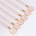 thumbnail image 4 of Colliers, Collier Lettre Coquille Mignonne pour Filles, Pendentifs Pièce pour Filles en Acier Inoxydable Colliers Initiale pour Femmes Bijoux Rond, 4 of 7