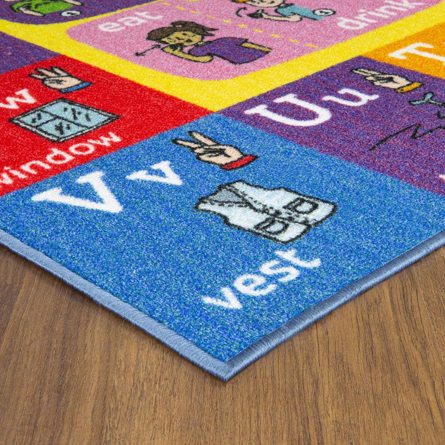 KC Cubs collection de récréation ABC Alphabet ASL langue des signes apprentissage éducatif et aire de jeu tapis de tapis pour enfants et enfants chambres et salle de jeux