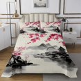 thumbnail image 1 of Erosebridal Chic Cherry Blossoms Coverlet Set King, Japanese Style Ink Painting Bedding Set 3-Piece, 1 of 5