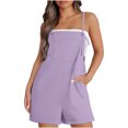 thumbnail image 1 of RKSTN Jumpsuits for Women 2024 Fashion Summer Temperament Casual Rompers Solid Color Sleeveless Suspender Short Jumpsuits with Pockets, 1 of 5