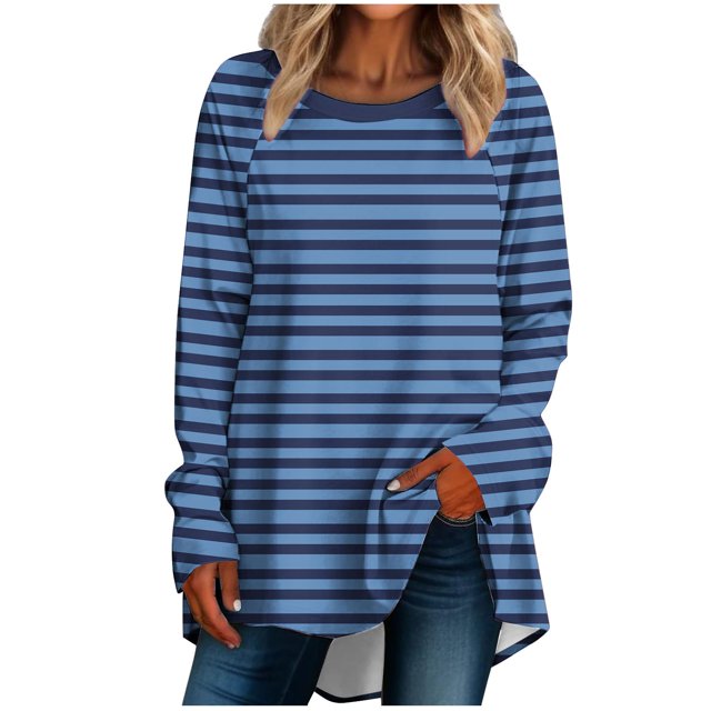 Birdeem Hauts pour Femmes Décontractés Été Manches 3/4 Femmes Décontractées Manches Longues Col Rond Hauts Blouse Ample Imprimé Graphique Chemise Hauts et Blouses Été
