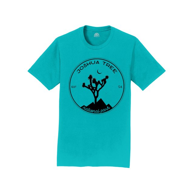 Gravity Outdoor Co. Joshua Tree Mens T-Shirt - Black Logo - Aqua - X-Large