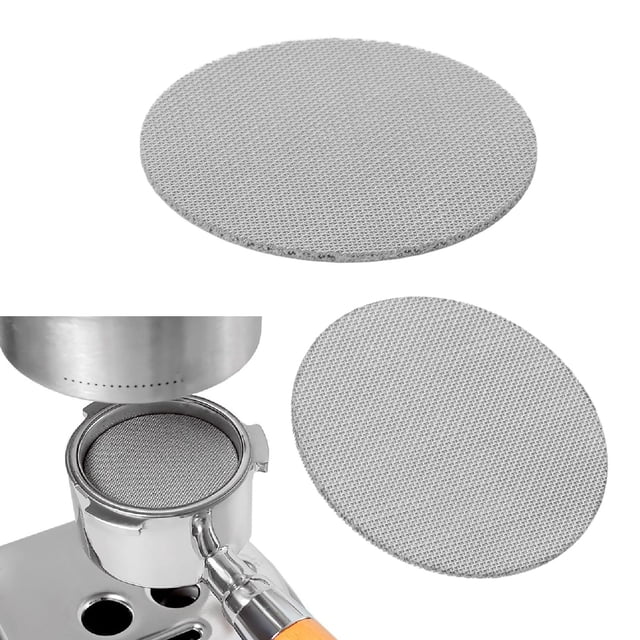 2 Pcs Écran de Galette Double Couche 1.7mm Épaisseur 150um Filtre Réutilisable en Acier Inoxydable Porte-Filtre Espresso