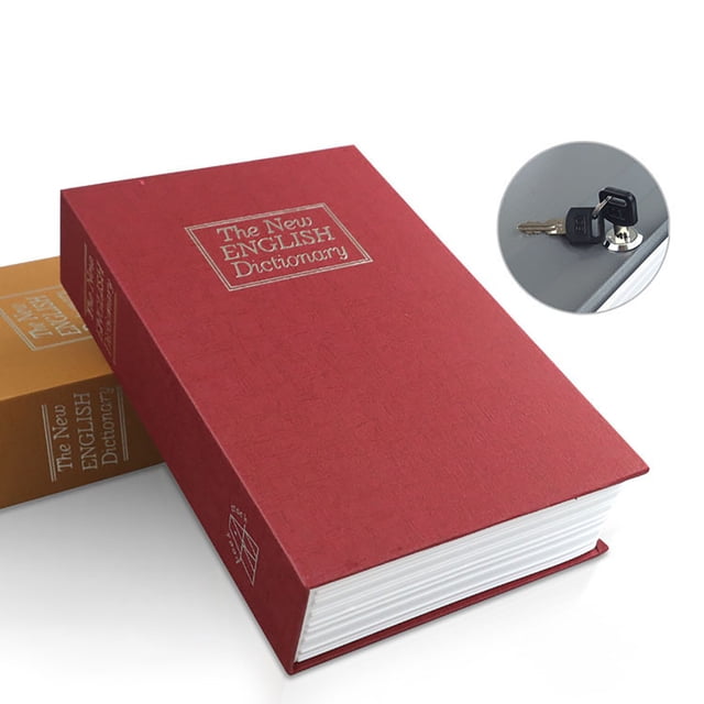 Rvkxad Dictionary Hidden Safe Storage Box, Portable Diversion Safe with Lock for Home Valuables, Safe Hidden Storage