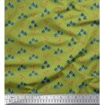 thumbnail image 1 of Soimoi Green Georgette Viscose Fabric Elk & Deodar Cedar Tree Decor Fabric Printed Yard 42 Inch Wide, 1 of 3