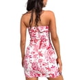 thumbnail image 3 of SUNSIOM Femmes Bustier Mini Robe d'Été Imprimé Floral Sans Manches sur l'Épaule Fente Bodycon Robe de Soirée Courte, 3 of 7