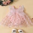 thumbnail image 2 of Robe Tutu en Tulle pour Tout-Petites Filles, Barboteuse, Papillon, Sans Manches, Princesse, Robe de Fête, 2 of 7