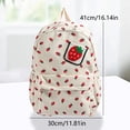 thumbnail image 3 of Trendy Tool Kit for Home, Sweet Strawberry Backpack Cute Corduroy Travel Daypack 18L Large Capacity Multi Pocket Lightweight Rucksack for Work Business, 3 of 7