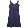 thumbnail image 4 of MSemis Kids Girls Elegant Flower Girl Dress Sleeveless Ruched Bodice Cascading Ruffle Wedding Party Dress Navy Blue 10, 4 of 5