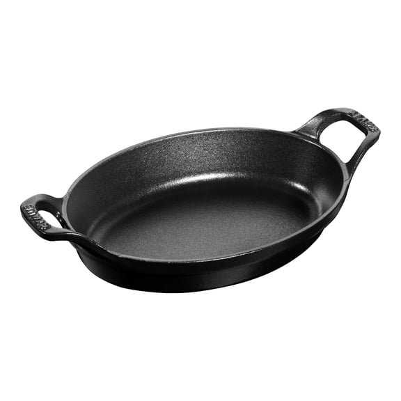 STAUB Specialities 700 ml Cast Iron Oval Oven Dish, Black