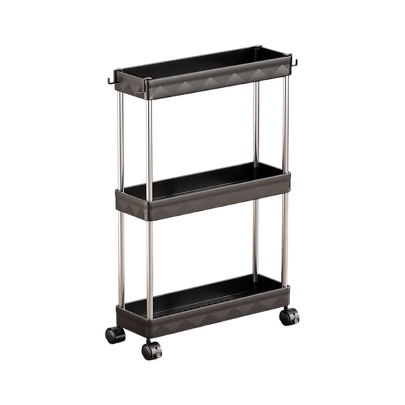 Bfogop Rolling Storage Cart, 3 Tier Bathroom Storage Organizer Utility Cart Mobile Shelving Unit, Multi-Purpose for Kitchen Office Bathroom Laundry Narrow Places