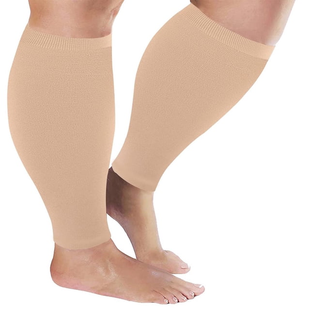 Wide Calf Compression Sleeves for Women Men Plus Size Compression Legs Sleeves 20-30mmHg Graduated Soft and Comfortable