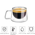 thumbnail image 2 of Double-walled coffee glasses, with handle, latte macchiato glasses set, cappuccino cups, espresso cups, thermal glasses, 2 of 7