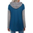 thumbnail image 1 of Splicing Sweatshirt, Pullover Women Top Hooded Polyester Fiber  For Autumn Outfit, 1 of 6