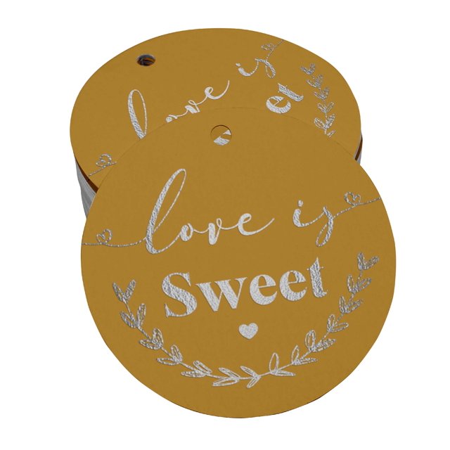 Inkdotpot 50 Pack Real Silver Foil Paper Tag Love Is Sweet Wedding Favor Hang Tag