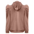 thumbnail image 5 of Chandail à Capuche Décontracté pour Femmes Manches Longues Bouffantes Chandail à Cordon Chandails en Molleton Coupe Ample Chemises Unies Mode Automne Chandail en Molleton Grande Taille Veste à Fermeture Éclair Tendance Chandails à Capuchon d'Hiver pour Femmes Demi-Pression Chandail, 5 of 5