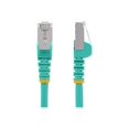 thumbnail image 3 of StarTech.com 15ft CAT6a Ethernet Cable - Aqua - Low Smoke Zero Halogen (LSZH) - 10GbE 500MHz 100W PoE++ Snagless RJ-45 w/Strain Reliefs S/FTP Network Patch Cord - Patch cable - RJ-45 (M) to RJ-45 (M) - 15 ft - S/FTP - CAT 6a - IEEE 802.3bt - halogen-free, molded, snagless, stranded - aqua, 3 of 5
