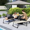 thumbnail image 2 of Outsunny Chaise Longue Pliante d'Extérieur, Chaise Longue Réglable à 4 Niveaux avec Appuie-Tête, Chaise de Bronzage Lit de Plage, Lit de Camp Inclinable pour Camping, Randonnée, Cour Arrière, Multicolore, 2 of 10
