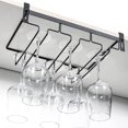 thumbnail image 4 of Wine Glass Rack Under Cabinet,3 Rows Hanging Stemware Rack Metal Glasses Holder Storage Hanger for Kitchen,Bar,Etc,1 x Wine glass holder,black, 4 of 8