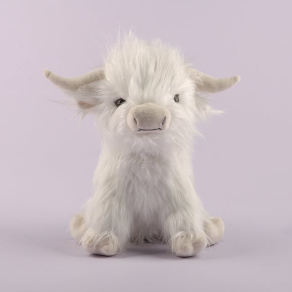 POINTERTECK Highland Cow Plush Toy White Black Cow Plush Toys New Soft Cute Plush Toys for Boys and Girls