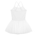 thumbnail image 3 of Ocealan Justaucorps de Danse Ballet à Paillettes pour Filles, Bretelles Spaghetti, Dos Croisé, Robe Ballerine Blanche 4TG, 3 of 7