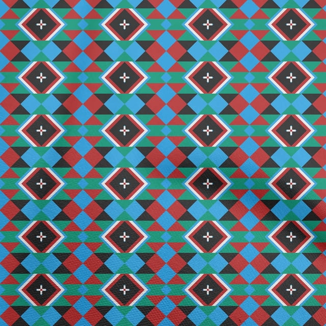 oneOone Rayon Medium Blue Fabric Geometric Sewing Craft Projects Fabric Prints By Yard 56 Inch Wide