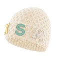 thumbnail image 1 of MesaSe Plush Balls Ears Decor Fleece Lining Solid Color Ear Protection Baby Beanie Winter Infant Cartoon Shape Bucket Hat Scarf Cap, 1 of 10