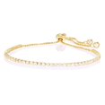 thumbnail image 3 of Swarovski Crystal Adjustable Tennis Bracelet in 14K Gold, 3 of 4