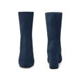 thumbnail image 2 of BLISSFUL STEP Bottines à Talon Bloc Extensibles à Bout Rond pour Femmes Bleu Marine 10, 2 of 6