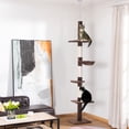 thumbnail image 2 of PawHut 8.5ft Cat Climbing Tree 5-Tier Kitty Activity Center, Brown, 2 of 10