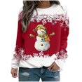 thumbnail image 1 of Rbaofujie Chandails pour Filles Noël Femmes Mode Décontractée Imprimé Col Rond Ample Manches Longues Hauts Blouse Chandails à Capuchon Rouges pour Femmes Tendance, 1 of 3