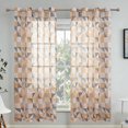 thumbnail image 4 of Geometric Print Sheer Curtains Panel • Linen Look Polyester Window• Light Filtering Grommet Top Decorative Curtains for Living Room Bedroom, 4 of 6