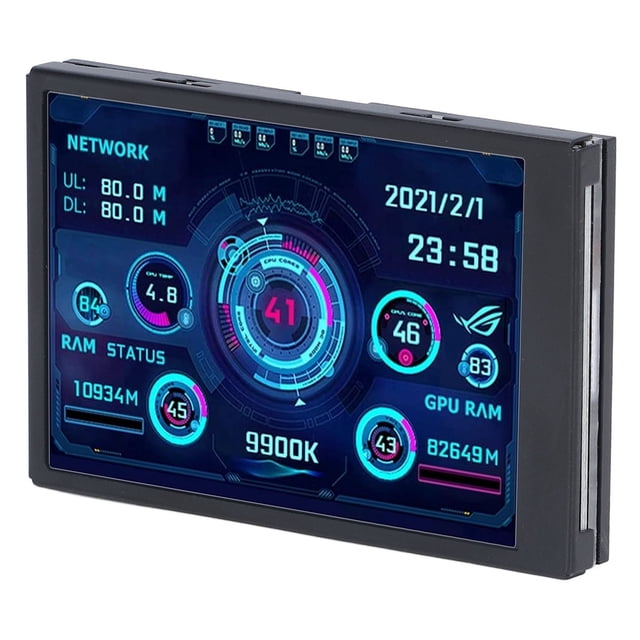 Computer Type C Sub Screen, CPU GPU RAM HDD Data Monitor Environmental Protection For Itx Case Premium Version